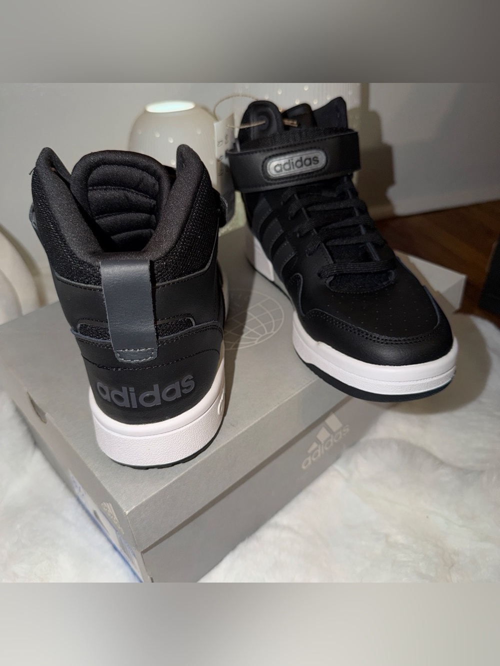 adidas Men’s Black and White High-Top Sneakers